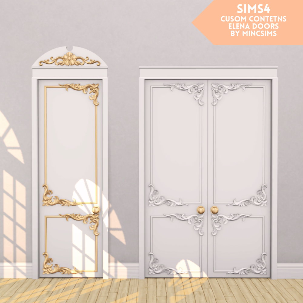 Набор дверей Elena Doors для Sims 4