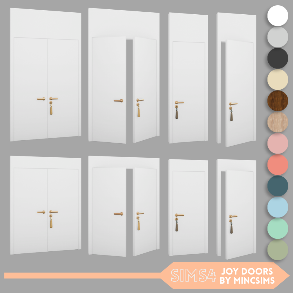 Набор межкомнатных дверей Joy Interior Doors для Sims 4