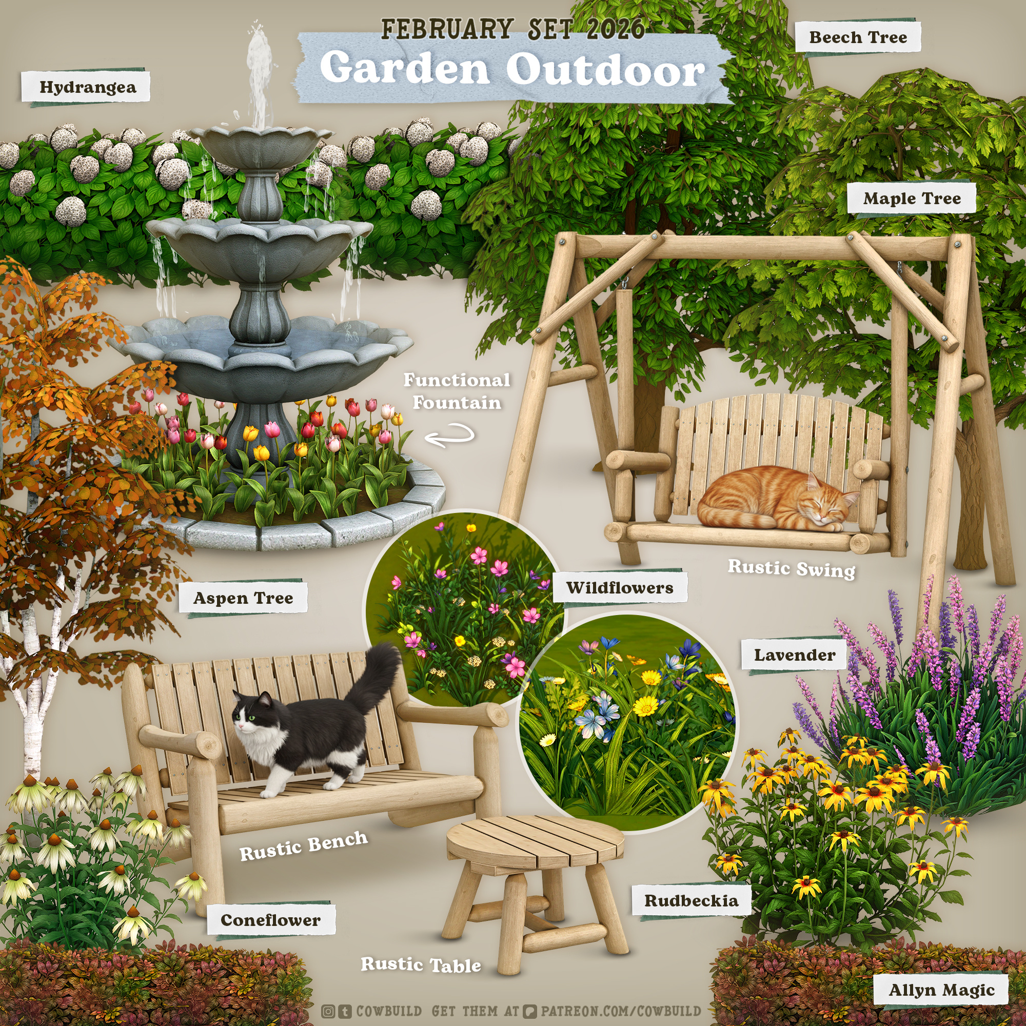 Сет для сада Garden Outdoor для Sims 4