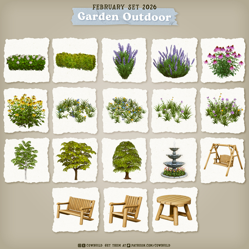 Сет для сада Garden Outdoor для Sims 4