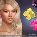 Серьги для симочек Midnight Sun - Oversized Flower Earrings для Sims 4