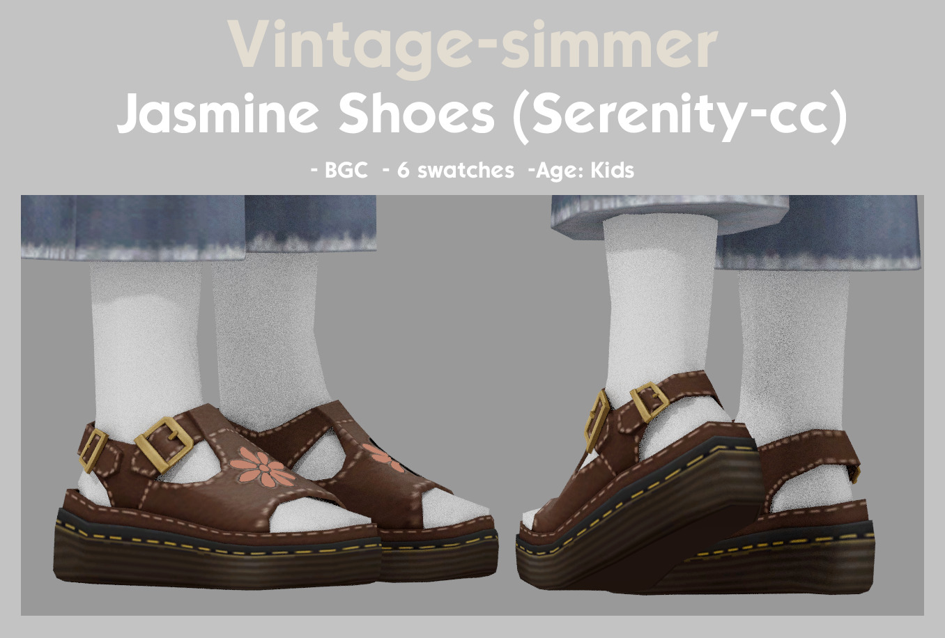 Сандалии для девочек Jasmine Shoes для Sims 4