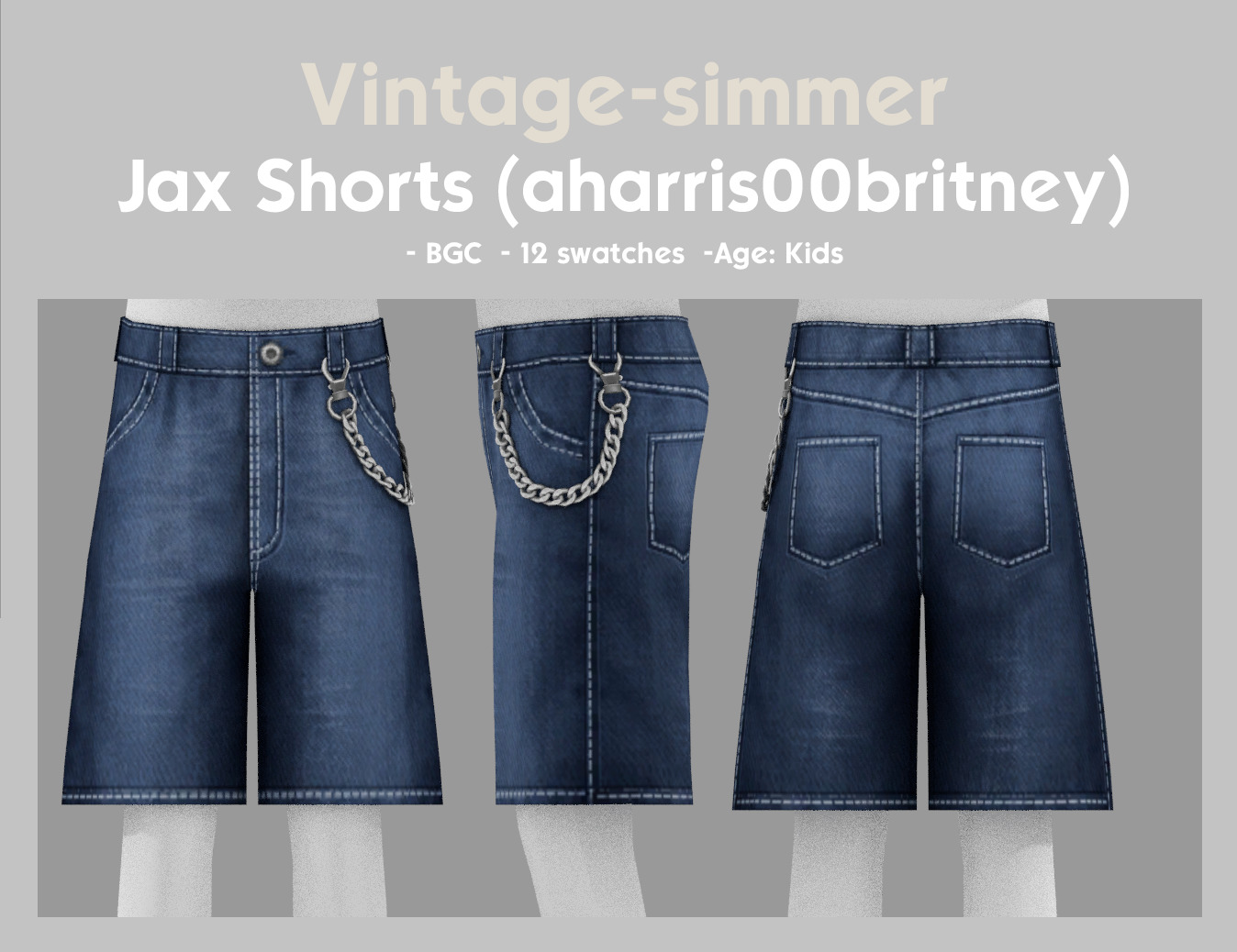 Шорты для детей Jax Shorts для Sims 4