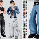 Джинсы для симов и симочек Thrashed Baggy Chain Jeans для Sims 4 Джинсы для симов и симочек Thrashed Baggy Chain Jeans для Sims 4