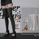 Чулки, носки и туфли Sammy high pumps mary janes with 3 types of rombus socks для Sims 4