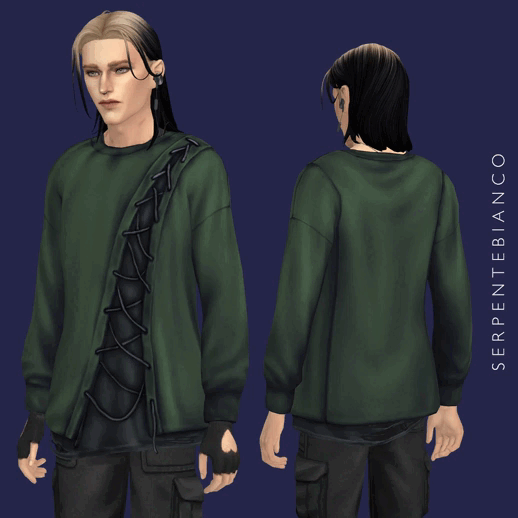 Свитшот для симов и симочек LaceUp Sweatshirt для Sims 4