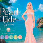 Платье русалки Pearl Tide Glow Dress для Sims 4 Платье русалки Pearl Tide Glow Dress для Sims 4