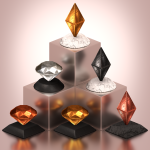 Декоративные скульптуры Plumbob and Diamond Sculptures для Sims 4 Декоративные скульптуры Plumbob and Diamond Sculptures для Sims 4