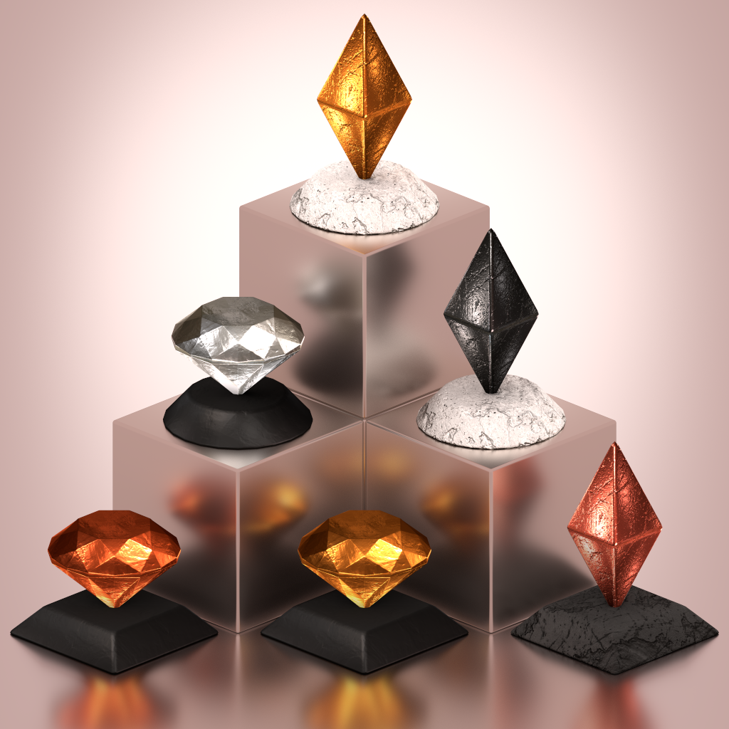 Декоративные скульптуры Plumbob and Diamond Sculptures для Sims 4
