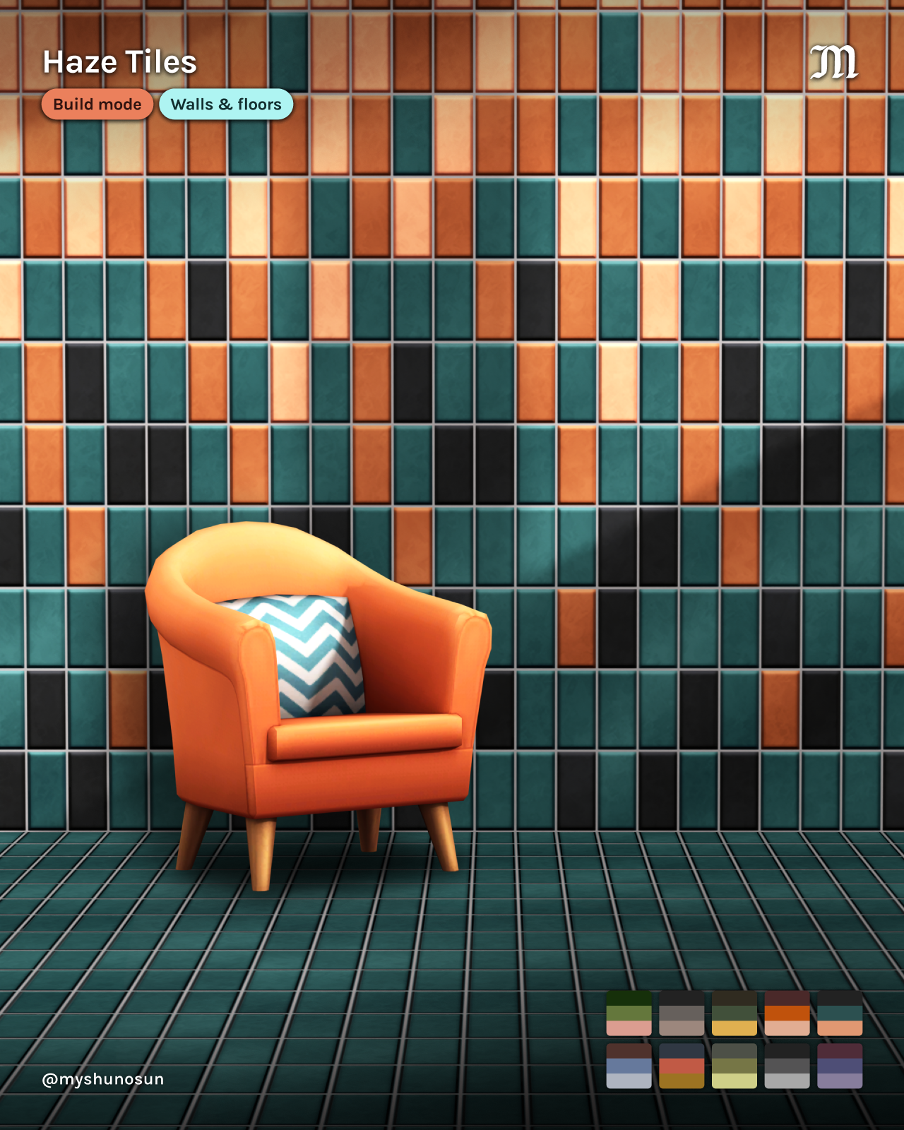 Плитка для стен и пола Haze Tiles для Sims 4