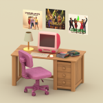 Рабочее место Bubble Y2K Mac Workspace для Sims 4 Рабочее место Bubble Y2K Mac Workspace для Sims 4
