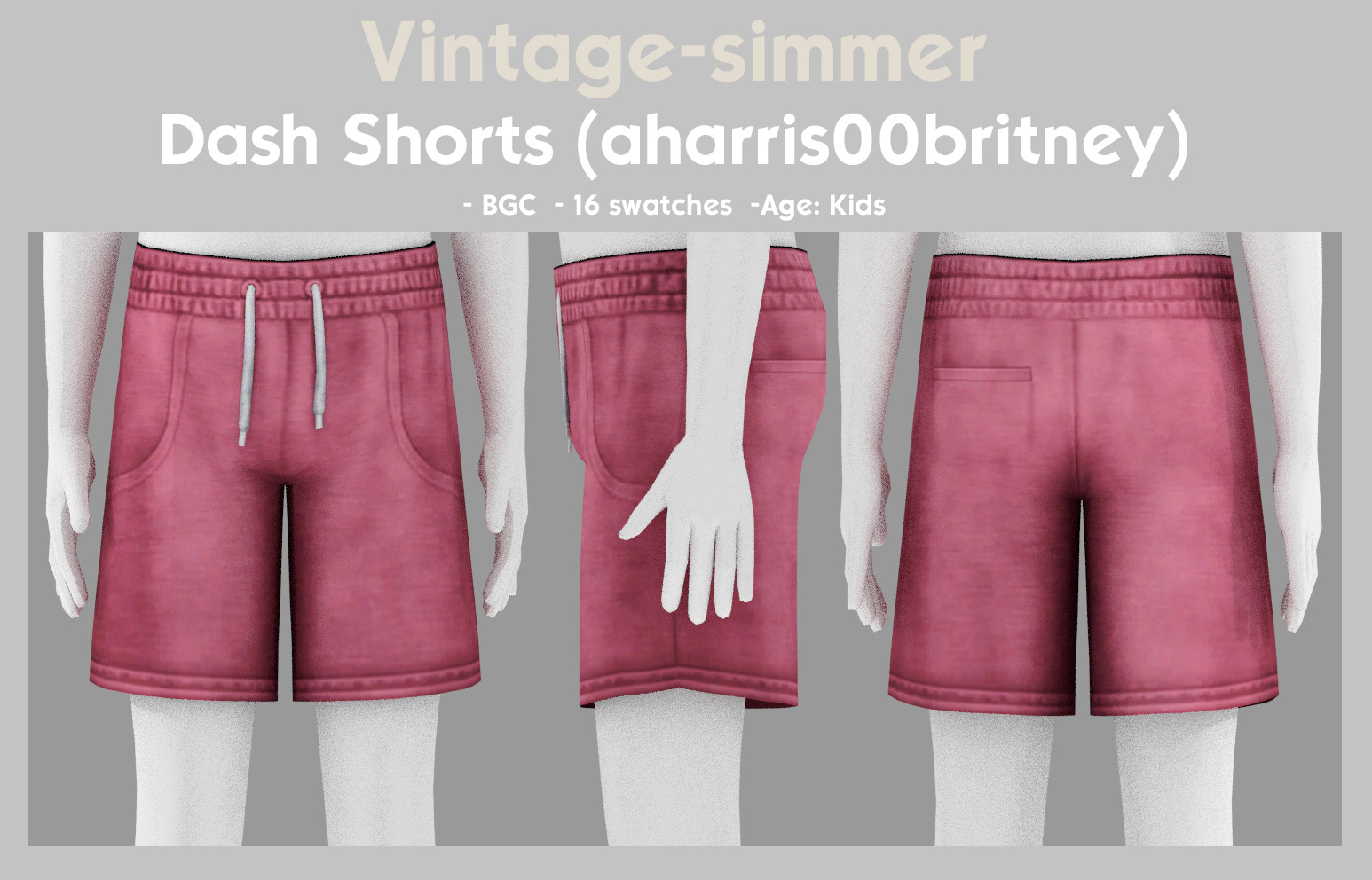 Детские шорты Dash Shorts для Sims 4