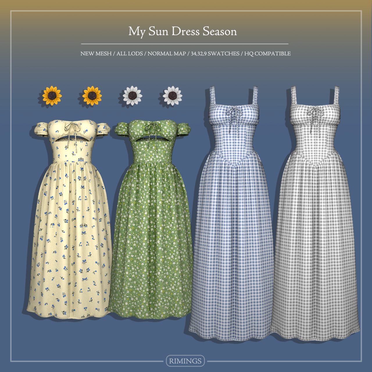 Летний мини-сет My Sun Dress Season для Sims 4