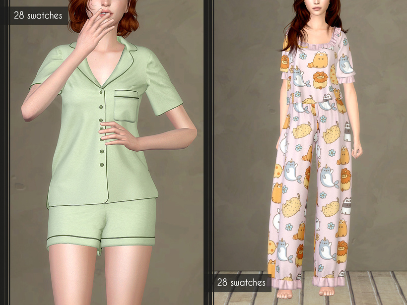 Пижамы для симочек Matching pajamas collection для Sims 4