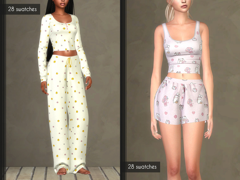 Пижамы для симочек Matching pajamas collection для Sims 4