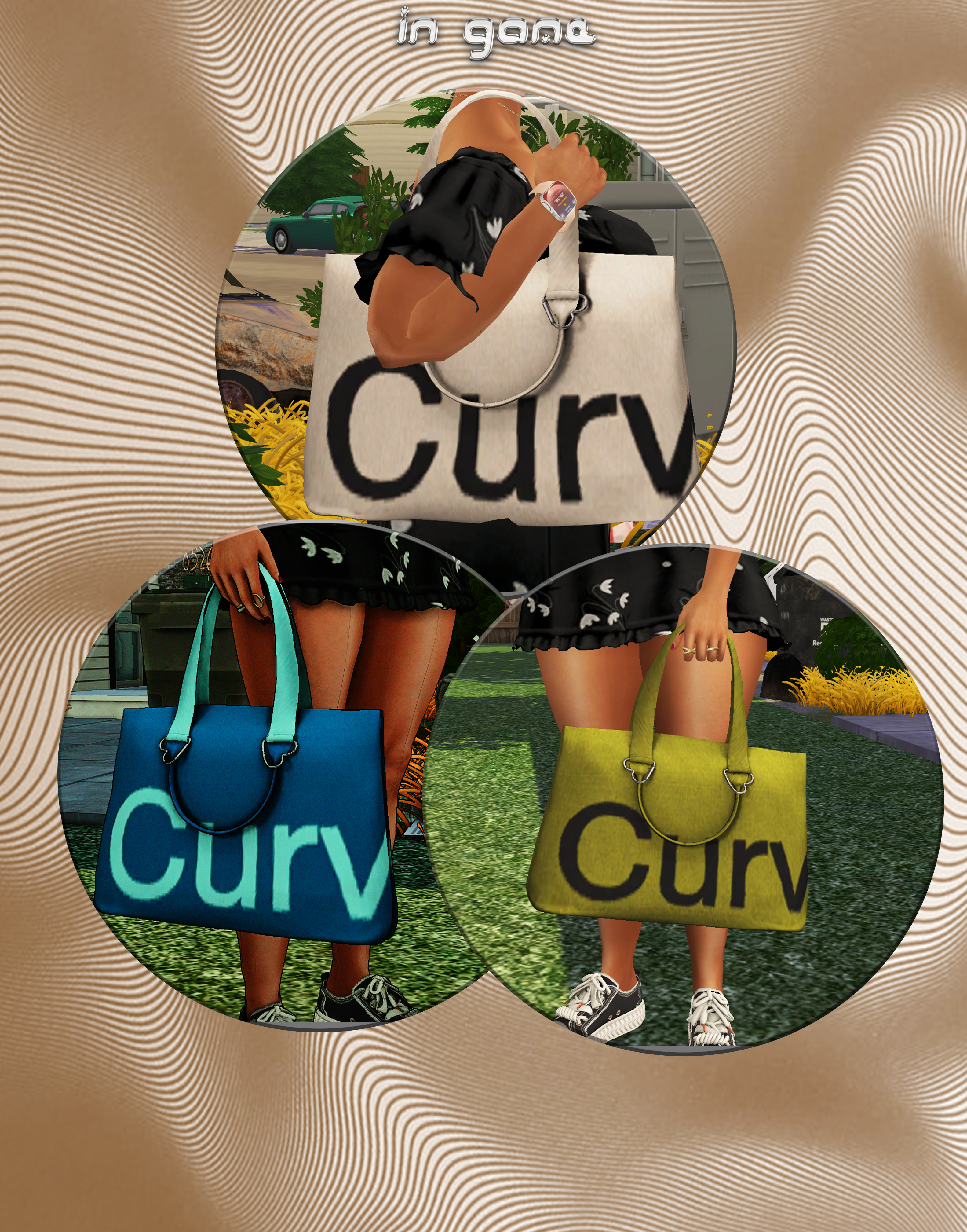 Сумка The Curv Tote Bag для Sims 4