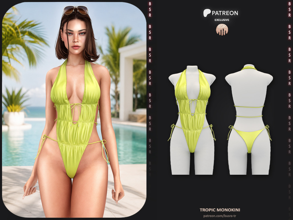Купальник для симочки Tropic Monokini для Sims 4