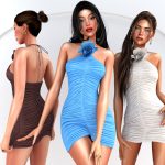 Платье для симочек Rose Detailed Mini Dress для Sims 4 Платье для симочек Rose Detailed Mini Dress для Sims 4