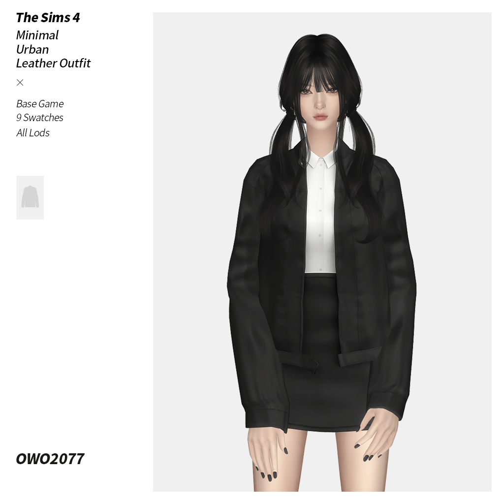 Наряд для симочки Minimal Urban Leather Outfit для Sims 4