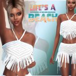 Пляжный комплект Life's A Beach FRINGED TOP & SKIRT для Sims 4 Пляжный комплект Life's A Beach FRINGED TOP & SKIRT для Sims 4