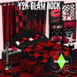 Комната для подростка Y2K Glam Rock для Sims 4