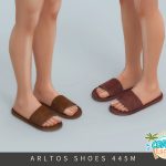 Шлепанцы для мужчин и детей Leather Slide Sandals для Sims 4 Шлепанцы для мужчин и детей Leather Slide Sandals для Sims 4