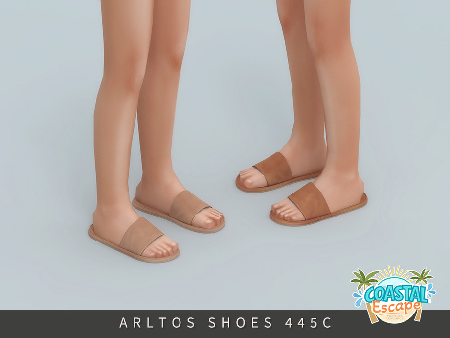 Шлепанцы для мужчин и детей Leather Slide Sandals для Sims 4