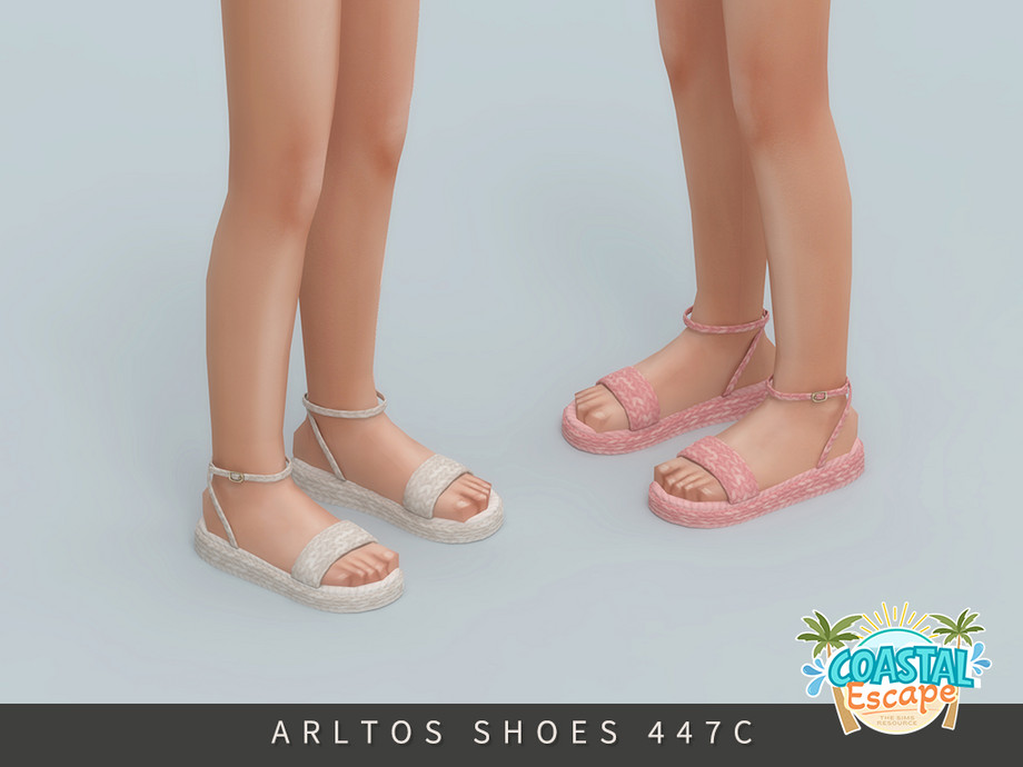 Сандалии для женщин и девочек Woven Platform Sandals для Sims 4