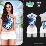 Комплект одежды для симочки Ocean Petal Outfit для Sims 4