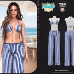 Полосатый комплект Sail Away Outfit для Sims 4 Полосатый комплект Sail Away Outfit для Sims 4