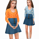 Наряд для девочек Noelia Dress для Sims 4