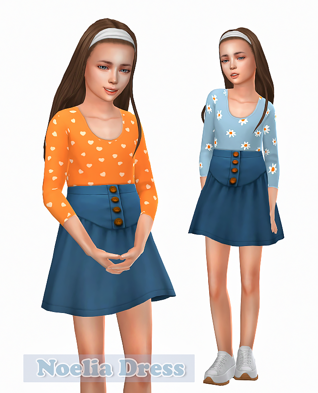 Наряд для девочек Noelia Dress для Sims 4