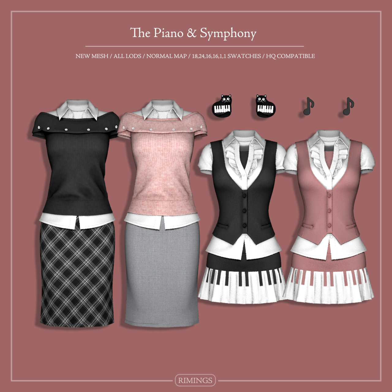 Мелодичный мни-сет для симочек The Piano & Symphony для Sims 4