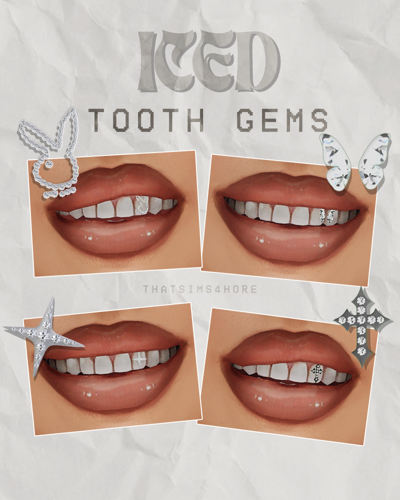 Скайсы ICED tooth gems для Sims 4