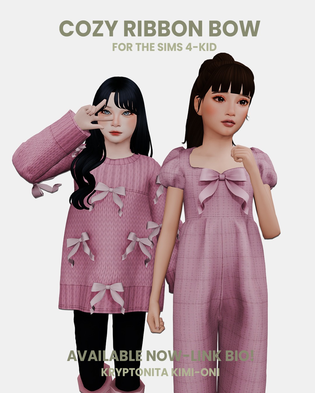 Сет для девочек COZY RIBBON BOW для Sims 4