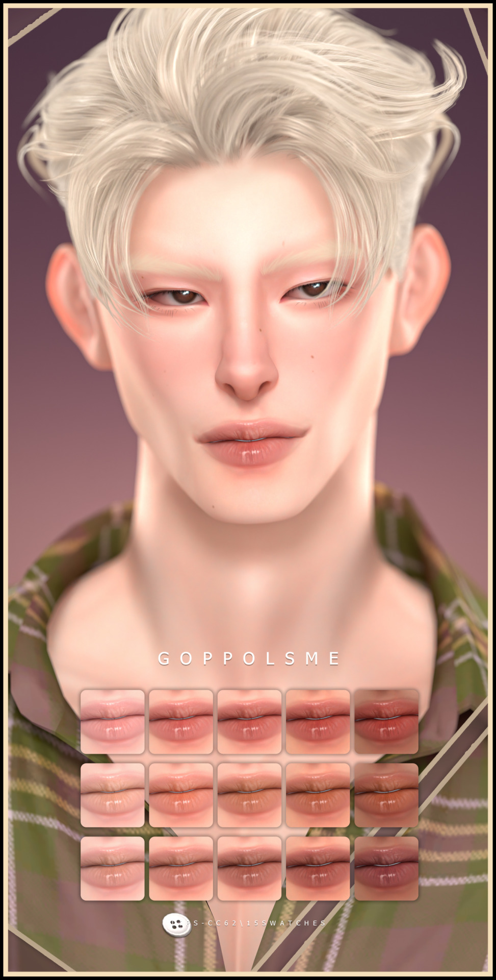 Блеск для губ Lips CC62 для Sims 4
