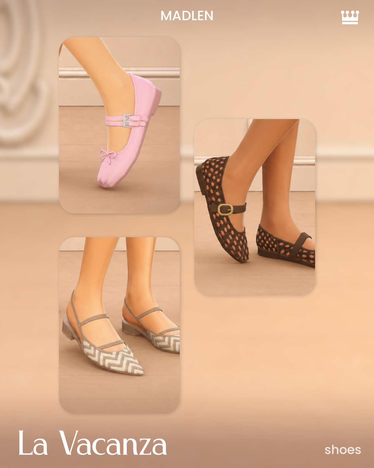 Набор летней обуви La Vacanza для Sims 4