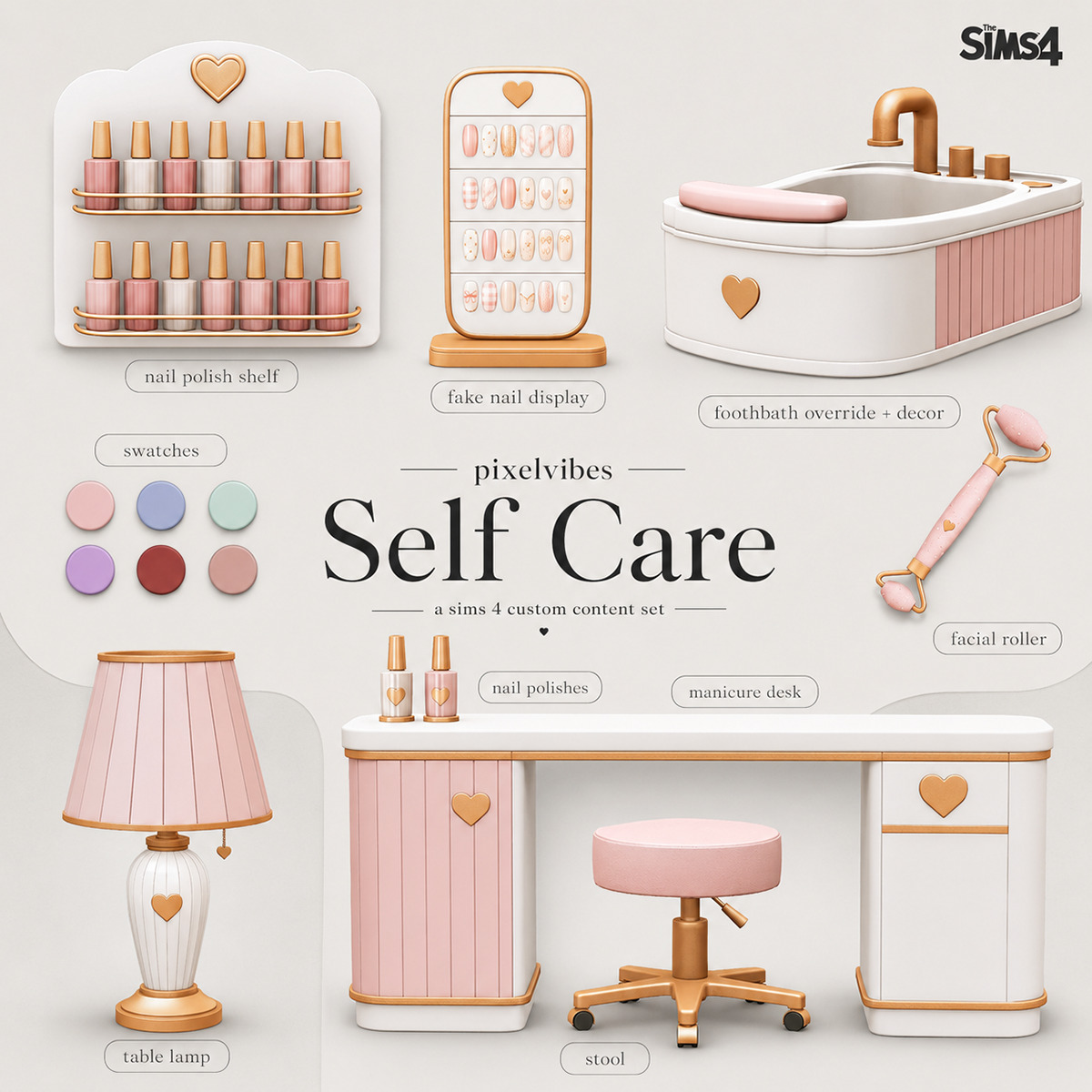 Сет для салона красоты Self Care для Sims 4
