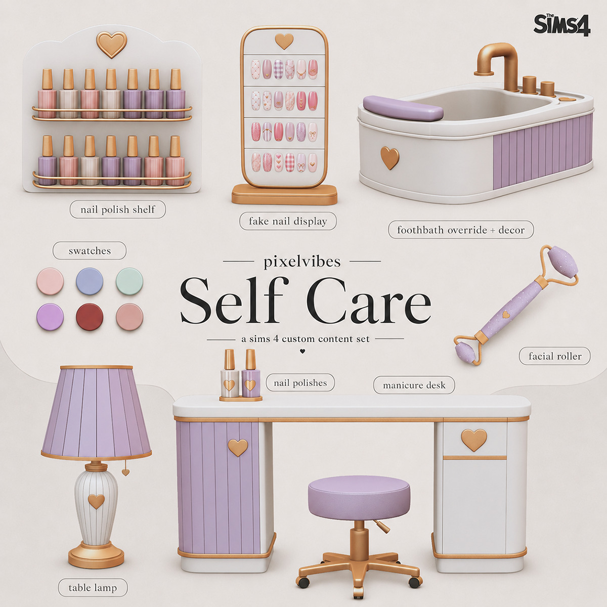 Сет для салона красоты Self Care для Sims 4