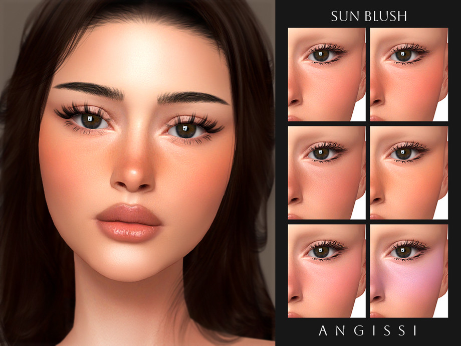 Румяна и брови Sun для Sims 4