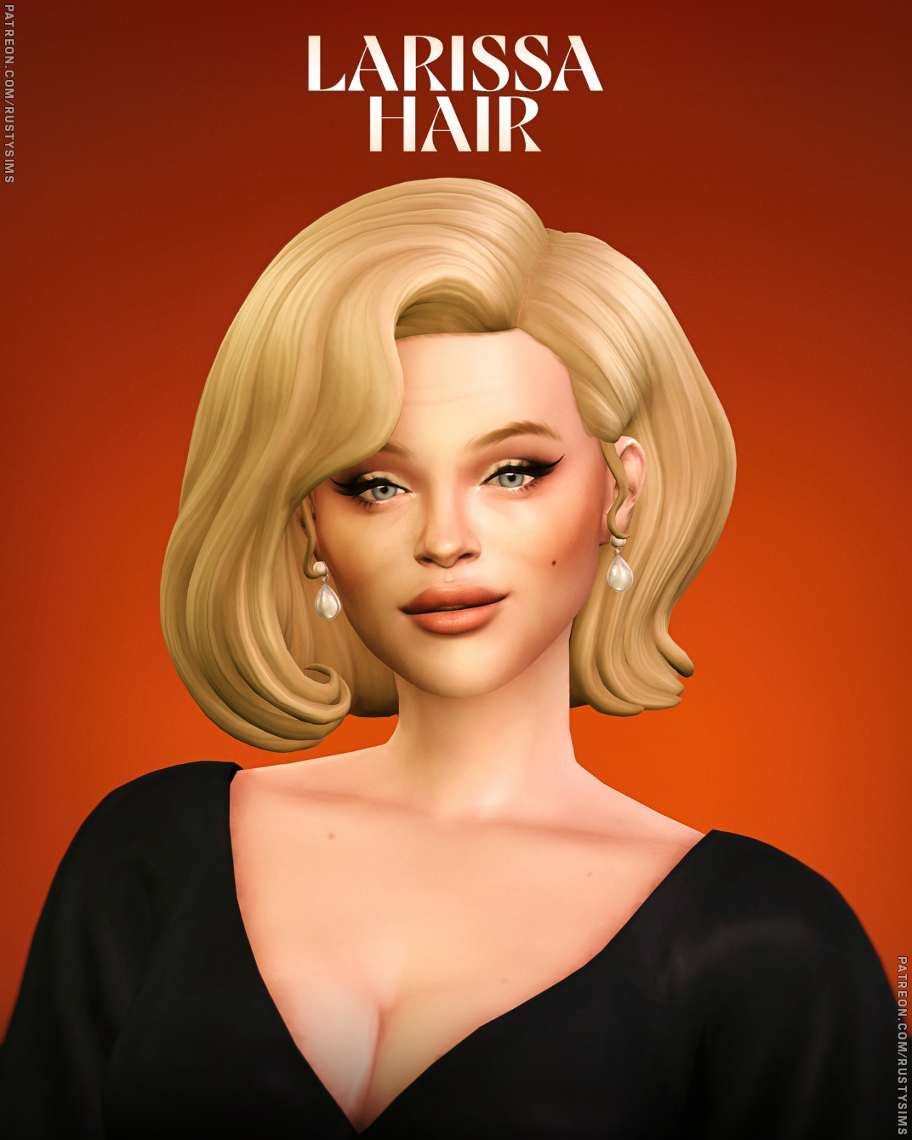 Прическа для симочек и симов Larissa Hair для Sims 4