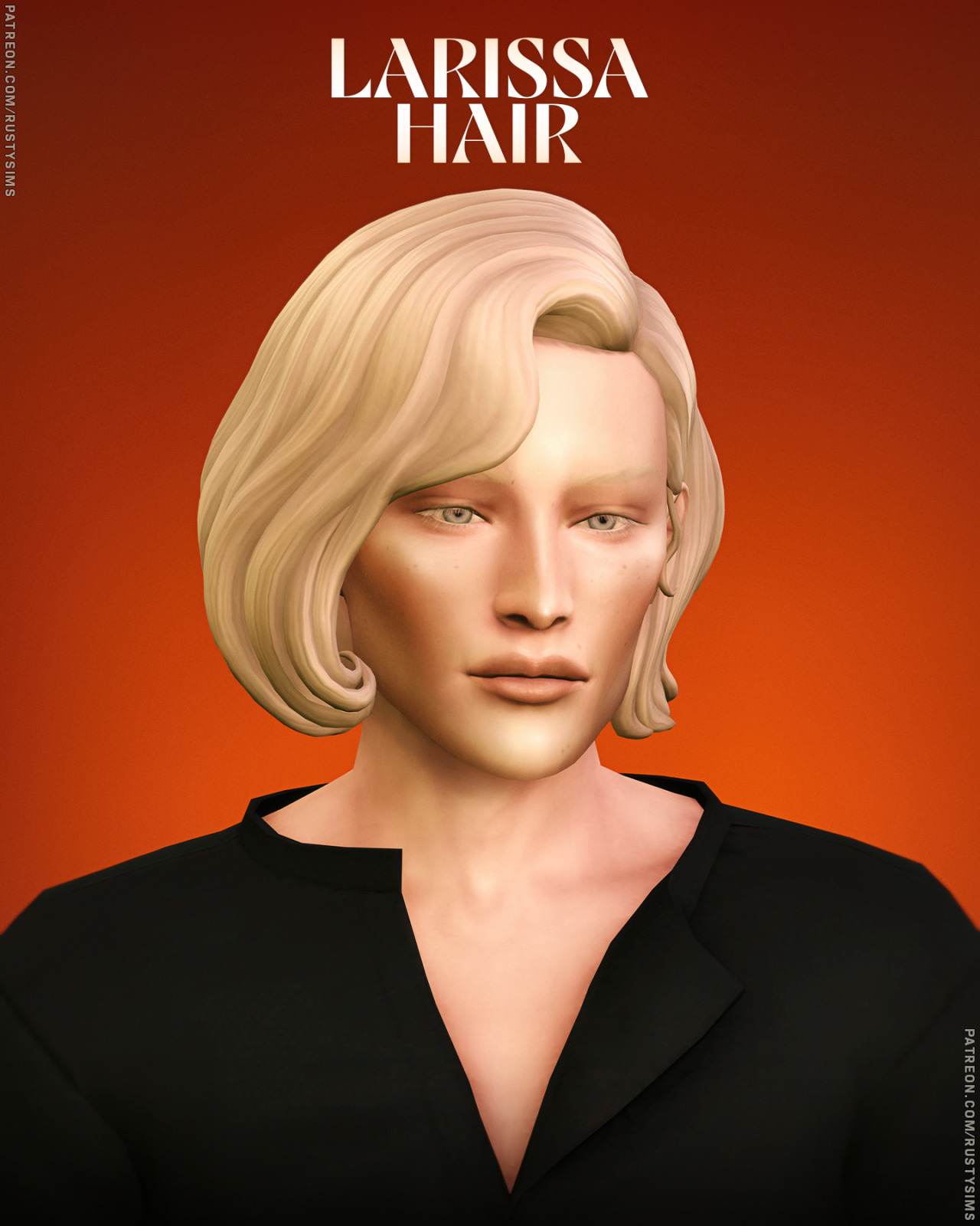 Прическа для симочек и симов Larissa Hair для Sims 4