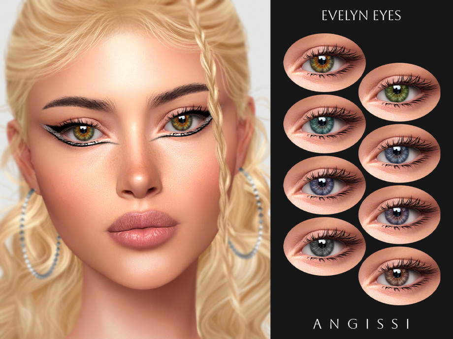 Линзы и подводка Evelyn для Sims 4