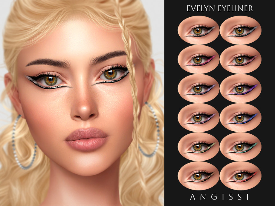 Линзы и подводка Evelyn для Sims 4