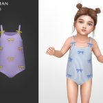 Купальник для малышек Mackenzie Bow Detail One Piece Swimsuit для Sims 4