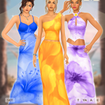 Наряды для отпуска Golden Hour Set для Sims 4