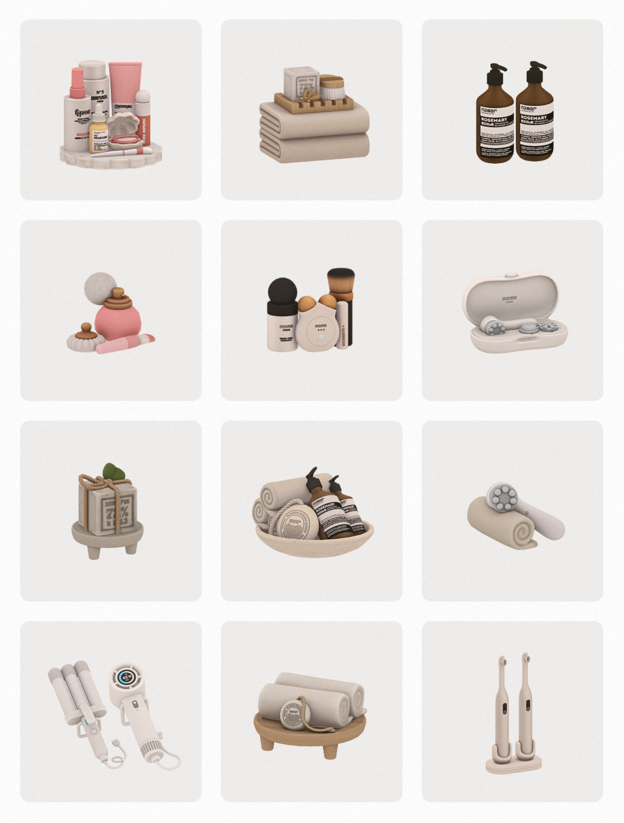 Набор декора для ванной комнаты BATH & BODY CARE для Sims 4