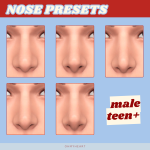 Набор пресетов для носа male nose presets1-5 для Sims 4 Набор пресетов для носа male nose presets1-5 для Sims 4