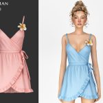Летнее платье Rosa Floral Detail Wrap Mini Dress для Sims 4 Летнее платье Rosa Floral Detail Wrap Mini Dress для Sims 4