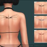 Татуировка для спины Gothic Dragonfly Tattoo для Sims 4 Татуировка для спины Gothic Dragonfly Tattoo для Sims 4